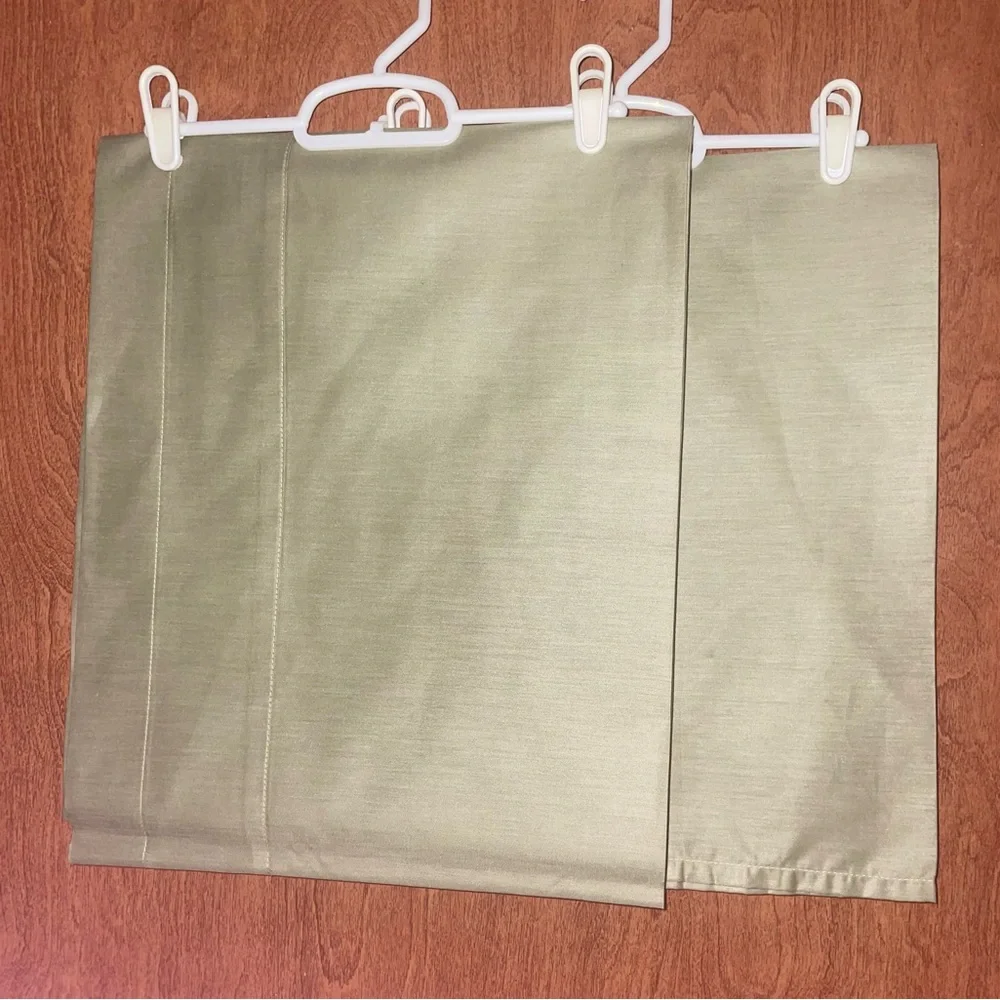 2 Window Valances Rod Pocket 70” x 14” Ea~ Solid Sage Green ~ NWOT Exc
